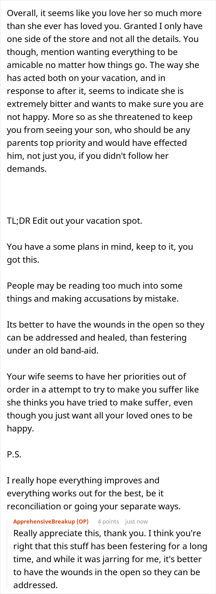 Text conversation discussing wife humiliating husband by unleashing years of resentment on an unwanted trip, revealing deep bitterness. Text conversation discussing wife humiliating husband by unleashing years of resentment on an unwanted trip, revealing deep bitterness.