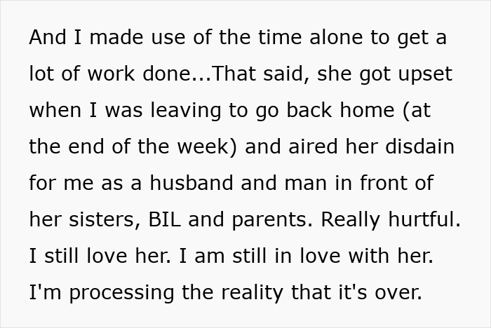 Text showing a husband reflecting on wife humiliating him by unleashing years of resentment during an unwanted trip. Text showing a husband reflecting on wife humiliating him by unleashing years of resentment during an unwanted trip.