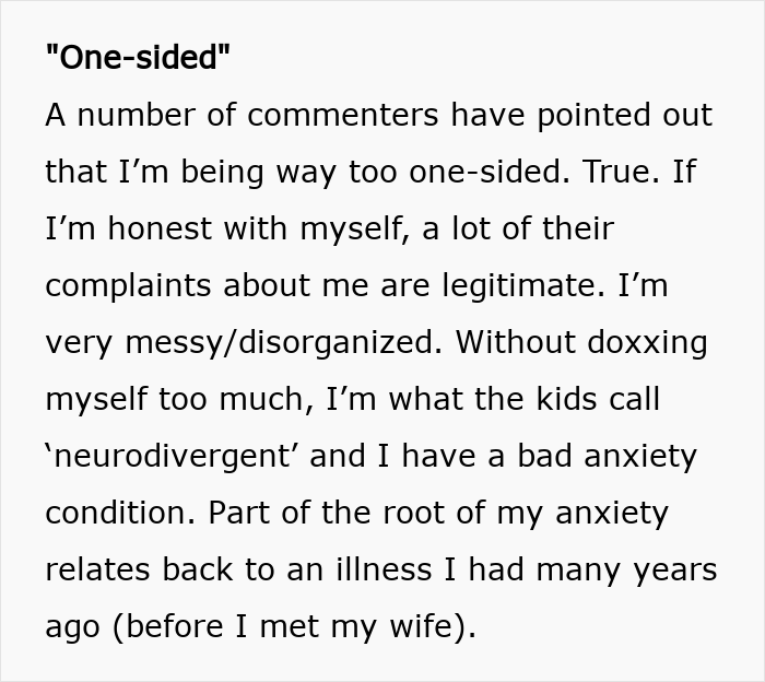 Text excerpt discussing a husband’s anxiety and resentment issues linked to a trip he did not want to take. Text excerpt discussing a husband’s anxiety and resentment issues linked to a trip he did not want to take.