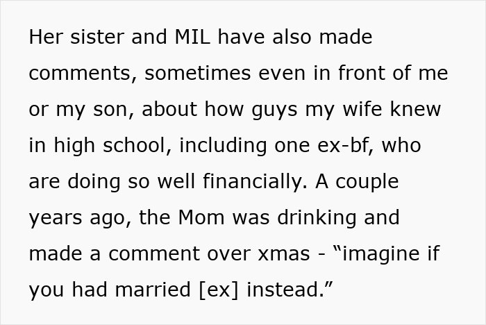 Text excerpt showing resentment as wife humiliates husband during an unwanted trip, revealing long-held family tensions. Text excerpt showing resentment as wife humiliates husband during an unwanted trip, revealing long-held family tensions.