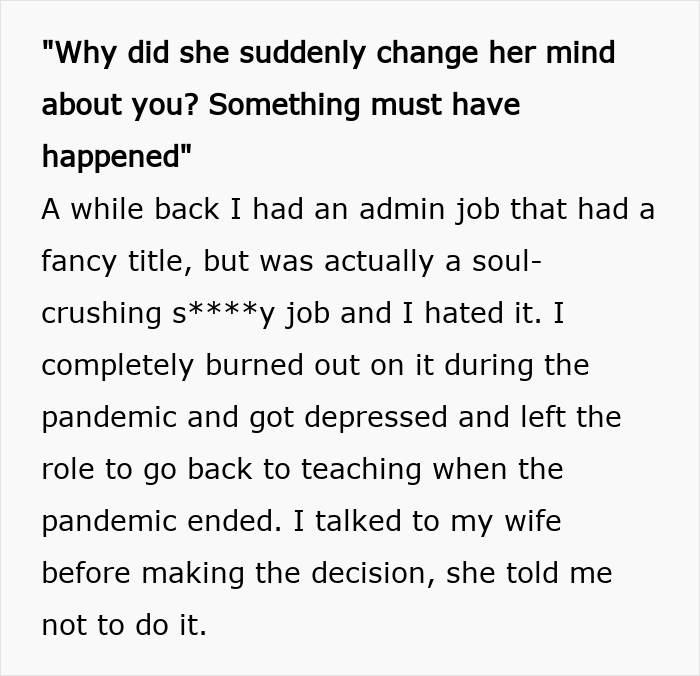 Alt text: Text excerpt revealing wife unleashing years of resentment on a trip the husband didn't want to take Alt text: Text excerpt revealing wife unleashing years of resentment on a trip the husband didn't want to take