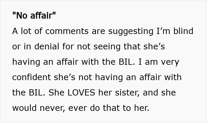 Text excerpt about wife denying affair, expressing resentment and conflict during a trip husband did not want to take. Text excerpt about wife denying affair, expressing resentment and conflict during a trip husband did not want to take.
