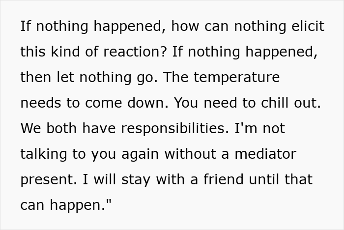 Text showing a heated exchange revealing years of resentment during a trip the husband didn’t want to take. Text showing a heated exchange revealing years of resentment during a trip the husband didn’t want to take.