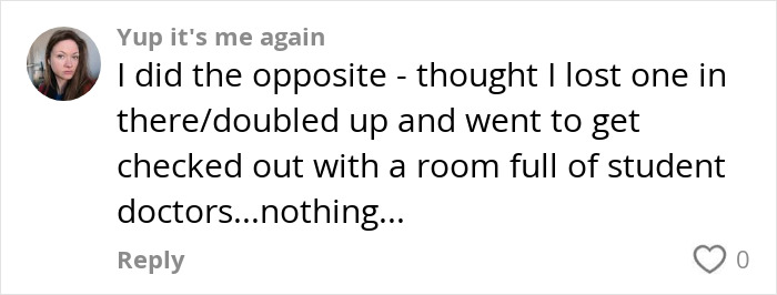 Woman sharing her traumatizing story about accidentally leaving a tampon inside her for a month in a comment section. Woman sharing her traumatizing story about accidentally leaving a tampon inside her for a month in a comment section.