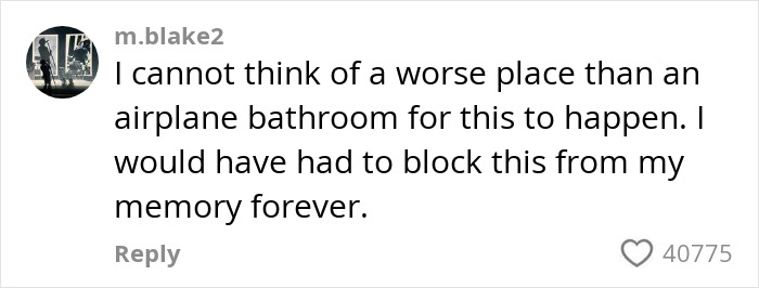 Social media comment about the worst nightmare of extreme diarrhea on a plane causing emergency landing and flight cancellation. Social media comment about the worst nightmare of extreme diarrhea on a plane causing emergency landing and flight cancellation.