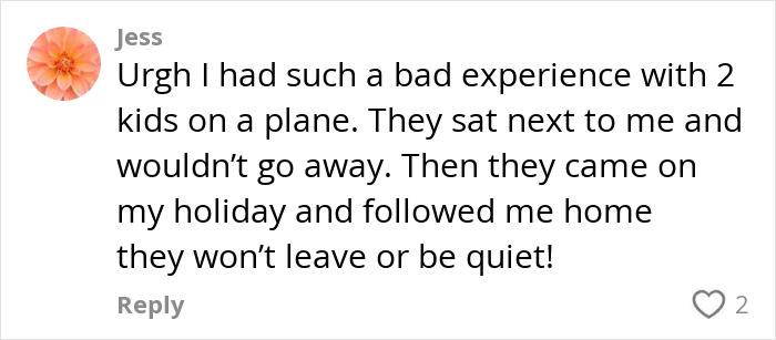 Comment from passenger sharing her worst experience with a bored child on flight causing disturbance and frustration. Comment from passenger sharing her worst experience with a bored child on flight causing disturbance and frustration.