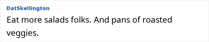 Comment on a forum suggesting to eat more salads and roasted vegetables, related to dementia risk study. Comment on a forum suggesting to eat more salads and roasted vegetables, related to dementia risk study.
