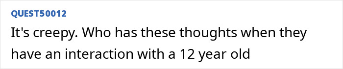 Comment criticizing Catherine Zeta-Jones for making a creepy remark about a 12-year-old fan on a forum. Comment criticizing Catherine Zeta-Jones for making a creepy remark about a 12-year-old fan on a forum.