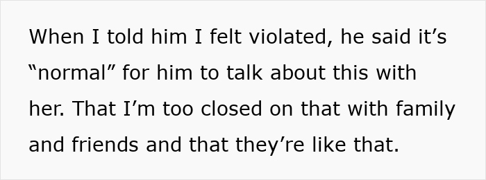 Text of a personal message describing feeling violated by inlaws, illustrating inlaws pushing boundaries in divorce situations. Text of a personal message describing feeling violated by inlaws, illustrating inlaws pushing boundaries in divorce situations.