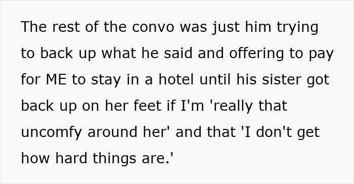 Text excerpt describing a tense conversation about a no-peanut allergy rule and a husband siding with his sister.