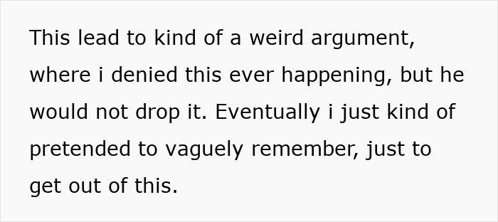 Text discussing a weird argument where one person is convinced they took an art class with their girlfriend who has no memory of it. Text discussing a weird argument where one person is convinced they took an art class with their girlfriend who has no memory of it.