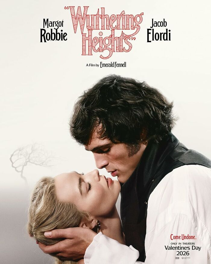 Margot Robbie and Jacob Elordi in a romantic close-up scene promoting Wuthering Heights film teaser. Margot Robbie and Jacob Elordi in a romantic close-up scene promoting Wuthering Heights film teaser.