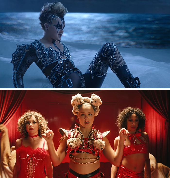 JoJo Siwa wearing a gold mini dress and bold accessories, captivating fans with her unique and stylish look. JoJo Siwa wearing a gold mini dress and bold accessories, captivating fans with her unique and stylish look.