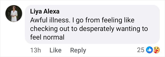 Comment expressing struggle with awful illness and the desire to feel normal after years of invisible suffering. Comment expressing struggle with awful illness and the desire to feel normal after years of invisible suffering.