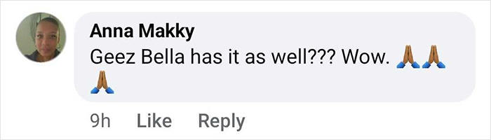 Comment from Anna Makky reacting to Bella Hadid’s hospital photos after revealing years of invisible suffering. Comment from Anna Makky reacting to Bella Hadid’s hospital photos after revealing years of invisible suffering.
