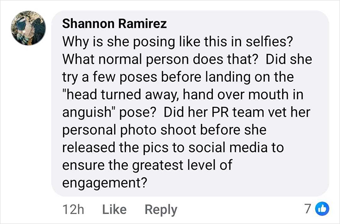 Comment questioning Bella Hadid’s posing in selfies amid years of invisible suffering and hospital photo posts. Comment questioning Bella Hadid’s posing in selfies amid years of invisible suffering and hospital photo posts.