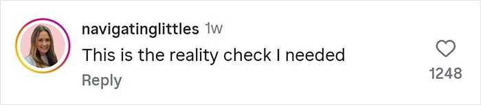 Screenshot of an Instagram comment saying This is the reality check I needed, related to mom telling 6YO daughter about Taylor Swift wedding. Screenshot of an Instagram comment saying This is the reality check I needed, related to mom telling 6YO daughter about Taylor Swift wedding.