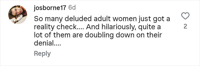 Comment on social media about adults' denial, related to mom telling 6YO daughter about Taylor Swift's wedding reaction going viral. Comment on social media about adults' denial, related to mom telling 6YO daughter about Taylor Swift's wedding reaction going viral.