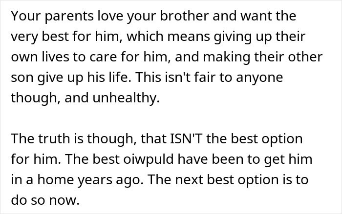 Son Refuses To Take Over Brother’s Care, Gets Disowned By His Parents Son Refuses To Take Over Brother’s Care, Gets Disowned By His Parents