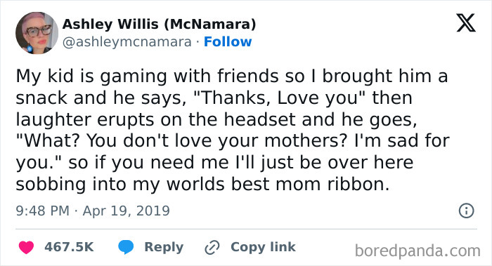 Screenshot of a heartfelt tweet showing a mom’s happiness and love, capturing wholesome moments of amazing moms.