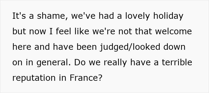 British woman on holiday feeling judged by French shop owner during a parenting lecture about losing patience. British woman on holiday feeling judged by French shop owner during a parenting lecture about losing patience.