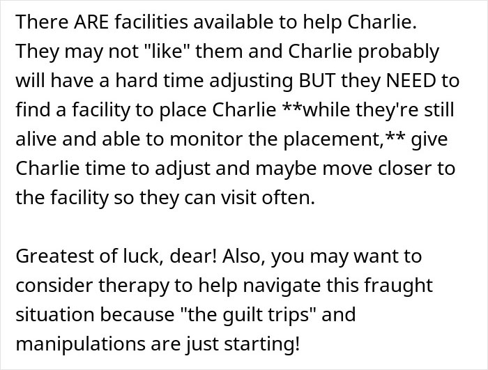 Text discussing facilities to help autistic individuals and advising therapy for managing guilt and family pressure. Text discussing facilities to help autistic individuals and advising therapy for managing guilt and family pressure.
