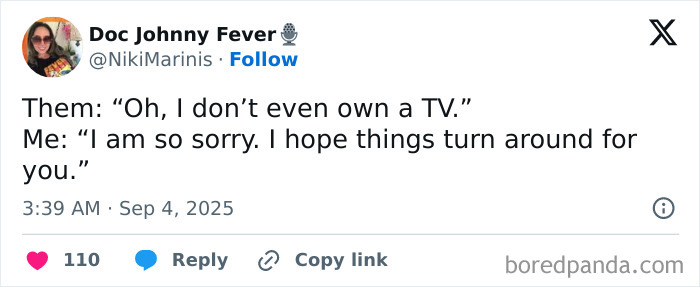 Screenshot of a funny tweet from September showing a humorous reply, part of the funniest tweets collection.