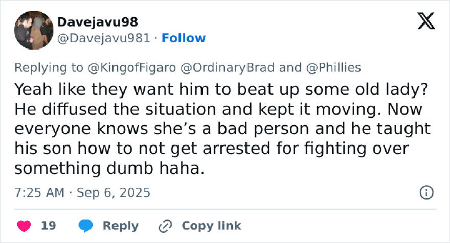 Tweet mentioning the Phillies Karen and a home run ball meltdown, discussing the situation and public reaction. Tweet mentioning the Phillies Karen and a home run ball meltdown, discussing the situation and public reaction.