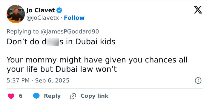 Screenshot of a tweet warning about Dubai law, related to a GoFundMe for a 23-year-old woman jailed for life in Dubai. Screenshot of a tweet warning about Dubai law, related to a GoFundMe for a 23-year-old woman jailed for life in Dubai.