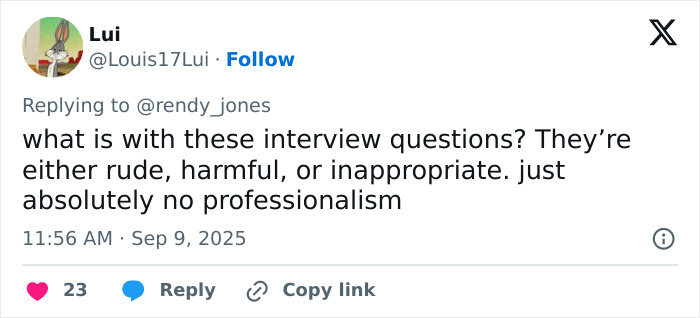 Twitter comment criticizing inappropriate interview questions, highlighting lack of professionalism and fans praising Chase Infiniti’s response. Twitter comment criticizing inappropriate interview questions, highlighting lack of professionalism and fans praising Chase Infiniti’s response.