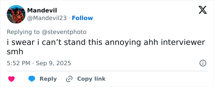 Tweet criticizing an annoying interviewer as fans praise Chase Infiniti’s response to reporter’s creepy question about Leonardo DiCaprio. Tweet criticizing an annoying interviewer as fans praise Chase Infiniti’s response to reporter’s creepy question about Leonardo DiCaprio.