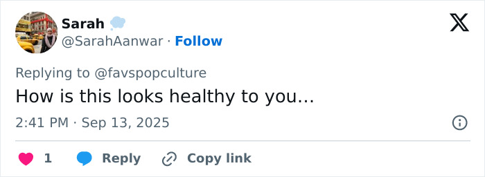 Tweet by a user expressing concern about Lily Collins’ extreme thinness and skinny appearance sparking fan worries. Tweet by a user expressing concern about Lily Collins’ extreme thinness and skinny appearance sparking fan worries.