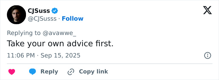 Twitter reply from The Rock's daughter CJ Suss doubling down on remarks about Charlie Kirk during a social media firestorm. Twitter reply from The Rock's daughter CJ Suss doubling down on remarks about Charlie Kirk during a social media firestorm.