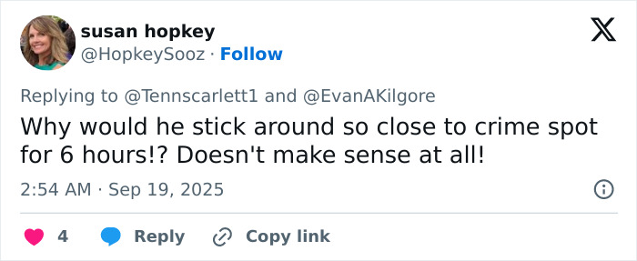 Screenshot of a tweet debating Tyler Robinson’s behavior hours after Kirk crime, related to Candace Owens’ claims. Screenshot of a tweet debating Tyler Robinson’s behavior hours after Kirk crime, related to Candace Owens’ claims.