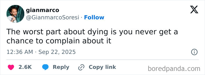 Screenshot of a funny tweet from September that made people laugh, showcasing popular hilarious tweets of the month.