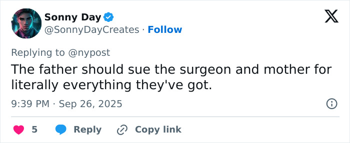Screenshot of a social media post discussing the surgeon who performed fatal breast enlargement on a 14-year-old.