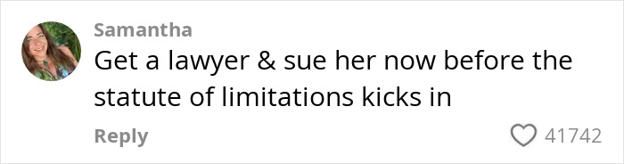 Comment urging to get a lawyer and sue the celebrity facialist before the statute of limitations ends. Comment urging to get a lawyer and sue the celebrity facialist before the statute of limitations ends.