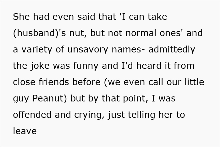 Text excerpt describing a woman’s distress over a no-peanut rule being ignored, risking anaphylaxis.