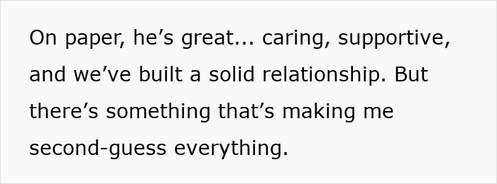 Text saying a boyfriend is caring and supportive but something causes doubts, relating to partner prone to infections issue. Text saying a boyfriend is caring and supportive but something causes doubts, relating to partner prone to infections issue.