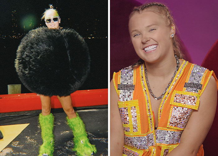 JoJo Siwa in a gold mini dress and bold accessories, captivating fans after sharing her marriage plans. JoJo Siwa in a gold mini dress and bold accessories, captivating fans after sharing her marriage plans.