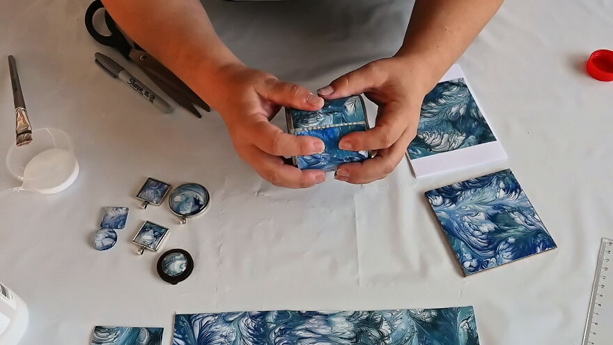 Turning A “Meh” Acrylic Pour Painting Into Treasures ✨ 4 Creative Ideas Turning A “Meh” Acrylic Pour Painting Into Treasures ✨ 4 Creative Ideas