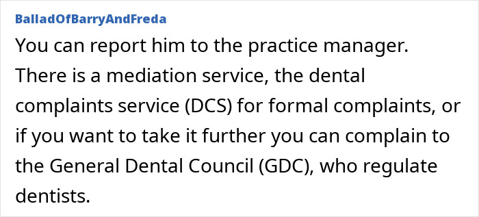 Commenter explains how to report a dentist discriminating against an autistic kid to dental complaints services and regulators. Commenter explains how to report a dentist discriminating against an autistic kid to dental complaints services and regulators.