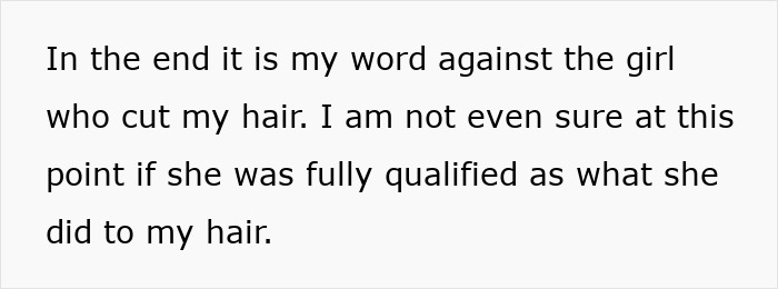 Alt text: Text describing a woman honestly comparing getting a too short haircut to her father's passing, stunning netizens. Alt text: Text describing a woman honestly comparing getting a too short haircut to her father's passing, stunning netizens.