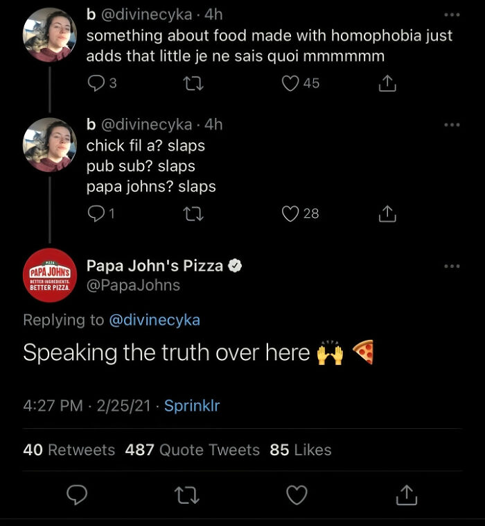 Papa John's social media fail replying casually to a controversial tweet in a notable brand interaction.
