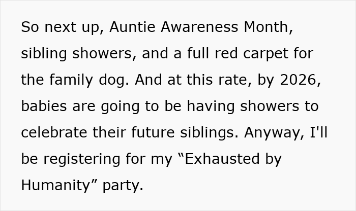Text discussing the concept of grandmas having a baby shower and opinions on celebrating new family roles. Text discussing the concept of grandmas having a baby shower and opinions on celebrating new family roles.