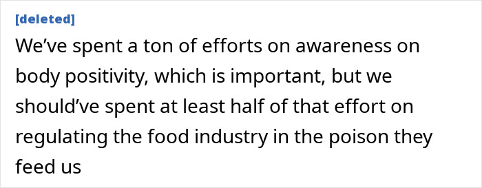 Comment discussing the need for more regulation of the food industry linked to dementia risk and public health concerns. Comment discussing the need for more regulation of the food industry linked to dementia risk and public health concerns.