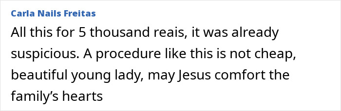 Comment expressing concern over a plastic surgeon's cheap butt lift procedure gone wrong. Comment expressing concern over a plastic surgeon's cheap butt lift procedure gone wrong.