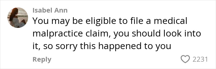 Comment urging filing a medical malpractice claim after woman was permanently disfigured by celebrity facialist. Comment urging filing a medical malpractice claim after woman was permanently disfigured by celebrity facialist.