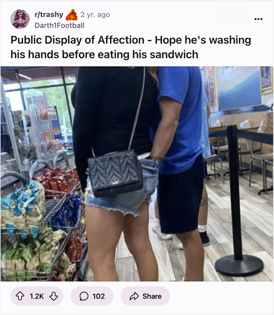 Couple displaying affection in public with one person’s hand awkwardly placed, highlighting red flags masquerading as green lights. Couple displaying affection in public with one person’s hand awkwardly placed, highlighting red flags masquerading as green lights.