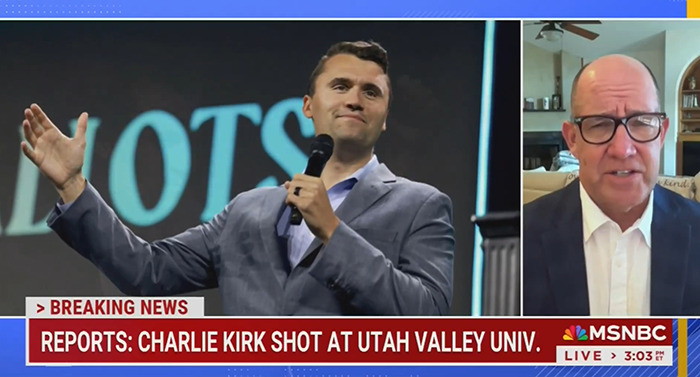 Commentator making unacceptable Charlie Kirk remarks after Utah tragedy shown during MSNBC live news broadcast. Commentator making unacceptable Charlie Kirk remarks after Utah tragedy shown during MSNBC live news broadcast.
